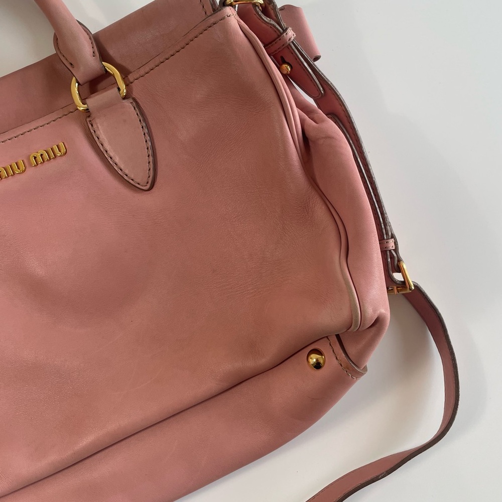 miu miu blush pink satchel bag | miu miu madras leather two way shoulder bag - Picture 5 of 14